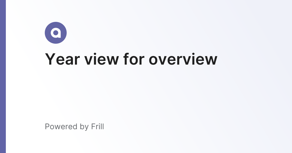 Year view for overview | Frill.co